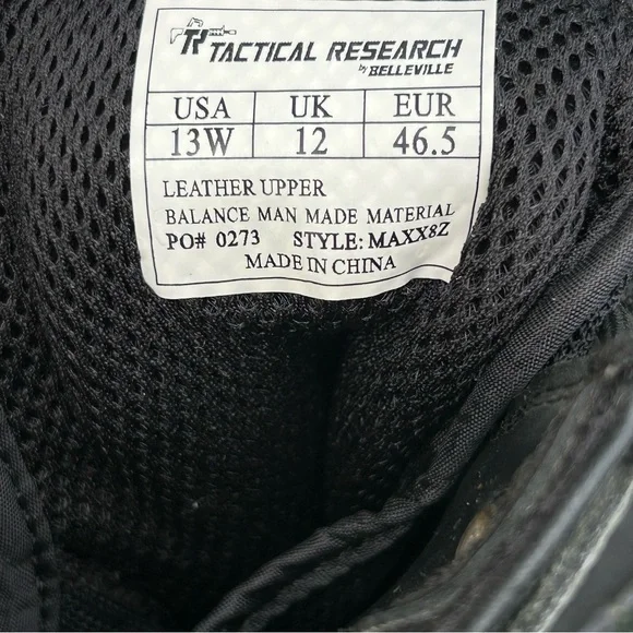 Belleville Tactical Research MAXX8Z Maximalist Side Zip Duty Boots Black Men 13W
